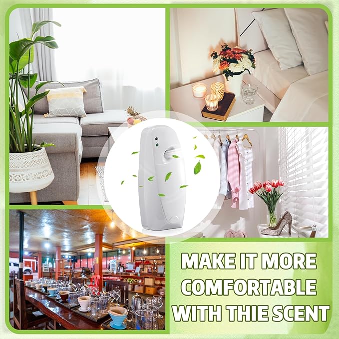 Automatic Air Freshener Spray Dispenser Home indoor Wall Mounted Automatic Spray Dispenser Air Freshener Spray, Commercial and Home Use, Bathroom, Hotel, Office and Public Area (White, 6 Pcs)