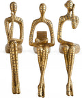 XINXUAN Letter - Gold Statue Home Decor - Modern Bookshelf & Desk Decor - 3 Piece Set