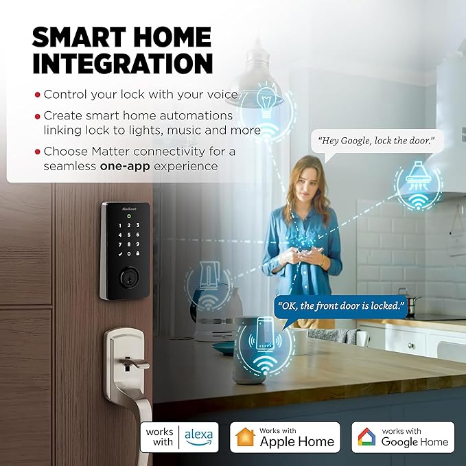Kwikset Halo Select Smart Lock Keyless Entry Door Lock Wi-Fi and Matter Enabled Deadbolt No Hub Needed, Geofence Auto-Unlock, Grade AAA Certified, Easy Install, Satin Nickel Lifetime Finish Warranty