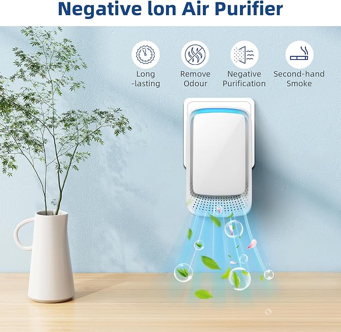 Air Ionizer Purifier for Home,4 Pack Negative Ion Air Purifier Plug in for Small Room, Bedroom Office Bathroom Basement,Quiet Working Portable Air Cleaner Freshener for Odor,Pets Smell