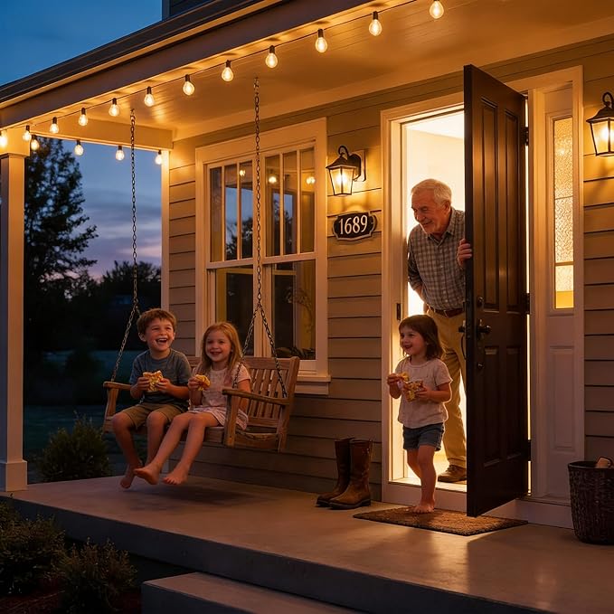 RTTY Outdoor String Lights 25 FT, Patio Light for outside with 13pcs G40 LED Plastic Bulbs, Shatterproof Waterproof Connectable Hanging Globe Lighting for Porch Cafe Bistro Backyard Balcony Deck Party