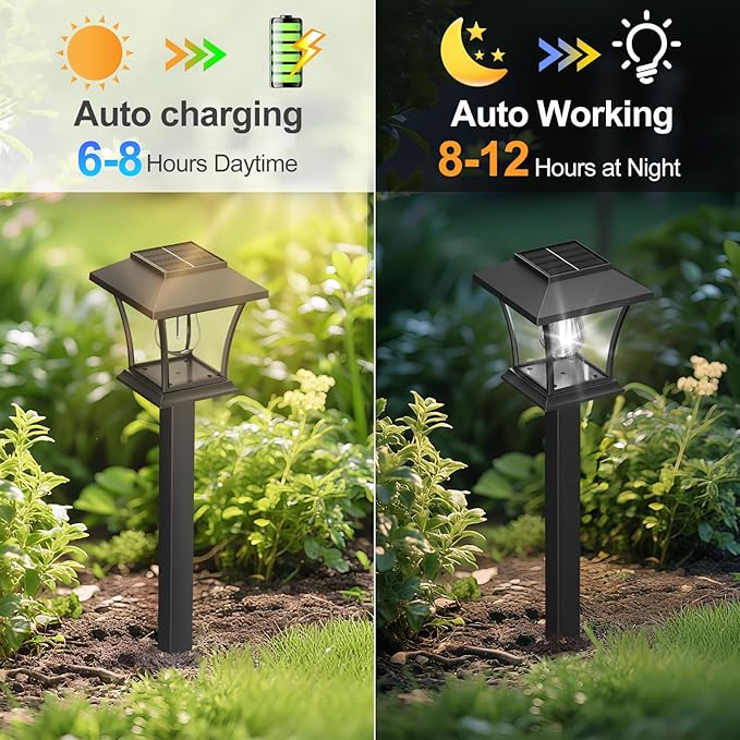 Sparkblaze 16 Pack Solar Pathway Lights Outdoor, LED Solar Yard Lights with Dusk to Dawn Solar Garden Lights for Lawn, Walkway, Path & Landscape Lighting. (16, Cold White)
