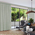 SmartWings Automatic Curtain Opener with Drapery, Motorized Vertical Blinds with Remote, Electric Closet Doors Sliding Panels Compatible with Alexa Google Homekit, 90% Blackout Light Green