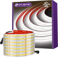 Outdoor COB LED Strip Lights Waterproof White 5000K, 16.4ft IP67 24V Tape Light High Density, 2560 LEDs, 305 LM/FT, CRI 90+, Lighting for Bathroom,Backyard,Garden,UL Listed(Power Source Not Included)