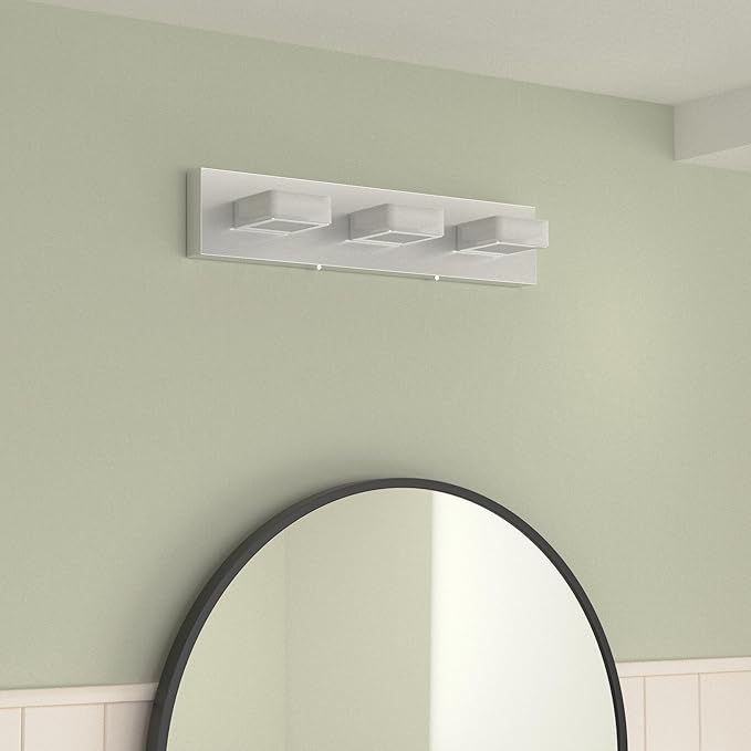 Ralbay Dimmable LED Vanity Light Modern 3 Light Acrylic Stainless Steel for Bathroom Vanity Lighting Fixtures