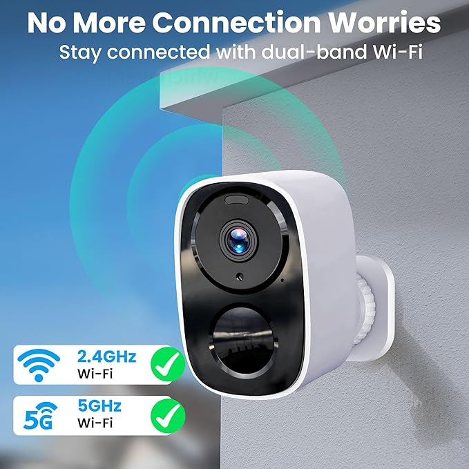 2026 Upgraded 2K Wireless Security Camera with 64G SD Card, Free Cloud Storage, 1-6 Month Battery Life, AI Motion Detection, Spotlight, Siren Alarm, 2-Way Audio, Waterproof WiFi Surveillance Camera