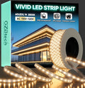 GZBtech AC 110-120V LED Strip Lighting 50FT/15M, 2800K Warm White IP65 Waterproof Outdoor Strip Lights, 60LEDs/M SMD2835 Cuttable & Connectable LED Rope Light for Indoor Outside Exterior, ETL Listed