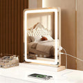 Vanity Mirror with Lights, LED Makeup Mirror with 3-Color Dimmable Lighting, Smart Touch Control, Memory Function, Tabletop Lighted Mirror for Bedroom, Dressing Room
