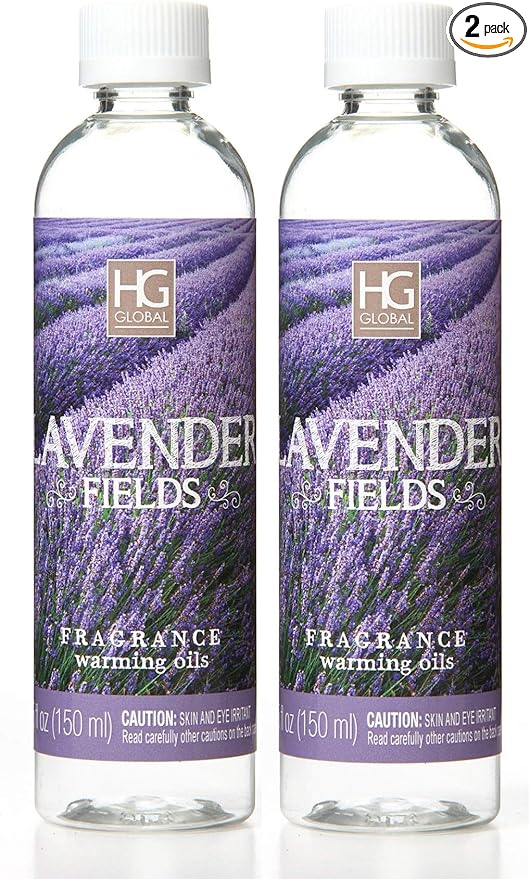 Hosley Lavender Fields Scented Warming Oils Set of 2 6 Fluid Ounces Each Made in The USA Ideal Gift for Weddings Spa Reiki Meditation Bathroom Settings W1