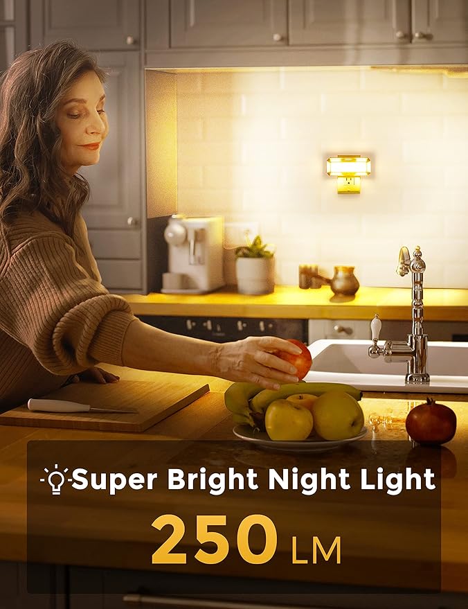 L LOHAS LED Super Bright Night Light, Night Lights Plug into Wall [2 Pack], 0-250LM LED Night Light with Light Sensor, 2W Dimmable Nightlight, Soft White 3000K for Bathroom, Adults Kids Room, Stairway