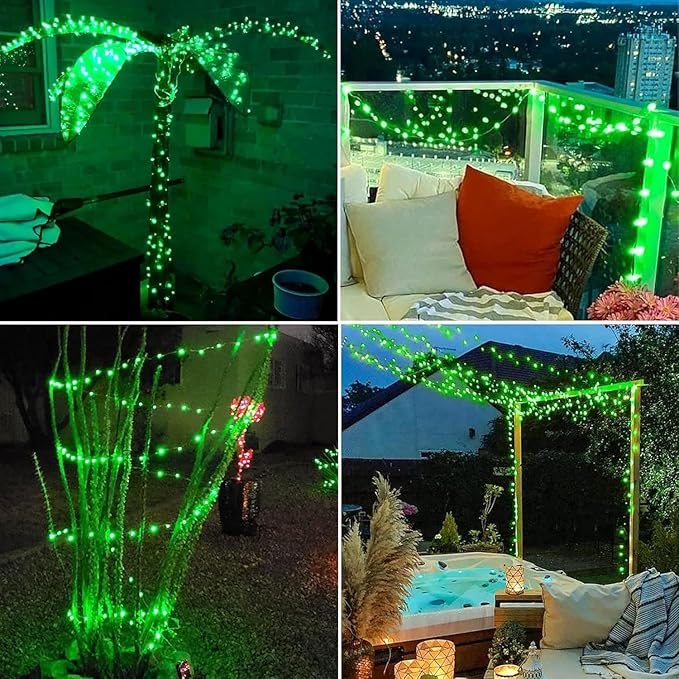 Joomer Green Fairy String Lights 33FT 100 LEDs Plug in Fairy Lights Indoor Silver Wire String Light DIY for Bedroom, Parties, Christmas, Outdoor, Indoor St. Patrick's Day Decoration (Non-Connectable)