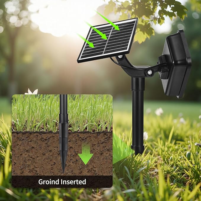 Solar Spot Lights Outdoor, 2 Pack Landscape Spotlights 3 Lighting Modes IP65 Waterproof Adjustable Solar Panel House Light for Yard Garden