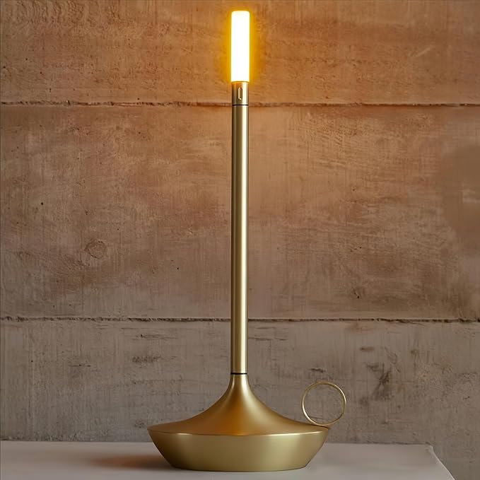 Dark Academia Lamp – Aesthetic Vintage Candlelight Desk Lamp, Touch Dimmable Rechargeable LED Light for Reading, Bedroom, Study, Dorm, Nightstand or Writer’s Corner