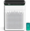Air Purifiers for Home Large Room up to 1690 ft², HEPA Filter with PM 2.5 Monitor, WiFi and Alexa Compatible, Dual Air Intake for Smoke, Odor, Ivory