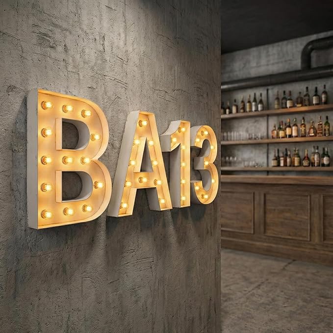 NEONSIGN Premium White Metal Marquee Letters for Wall Decor - 1.5ft to 4ft Large Light Up Alphabet & Numbers - Vintage Industrial LED Sign for Wedding, Party, Business Logo & Home Bar (36 INCHES)