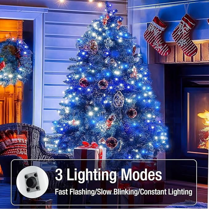 6 Pack Fairy Lights Battery Operated - 7ft 20 Led Twinkle Lights 3 Modes, Bulk Mini String Lights Waterproof for Mason Jars Vases DIY Party Wedding Decoration Christmas -Blue and White