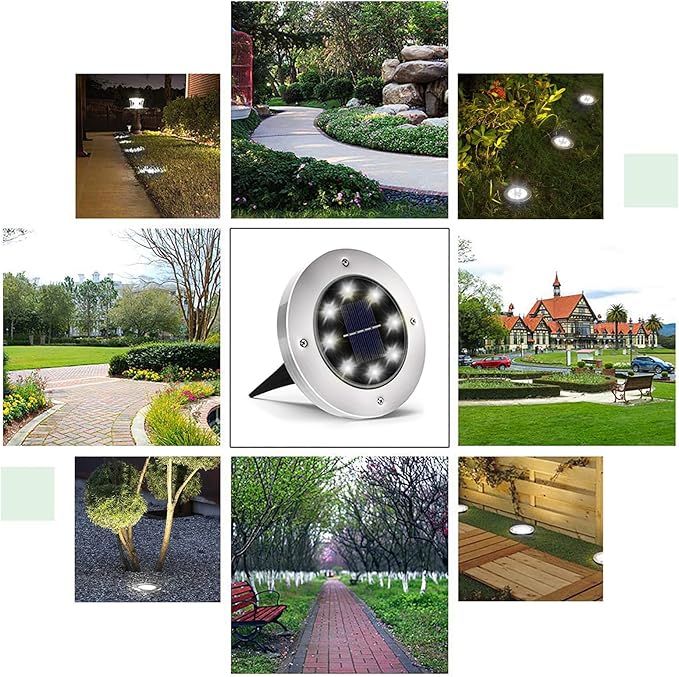 INCX 4.6 inch Solar Lights Outdoor Waterproof, 24 Pack Solar Light for Outside, Garden Lights Landscape Lighting for Patio Pathway Lawn Yard Deck Driveway Walkway, Cold White