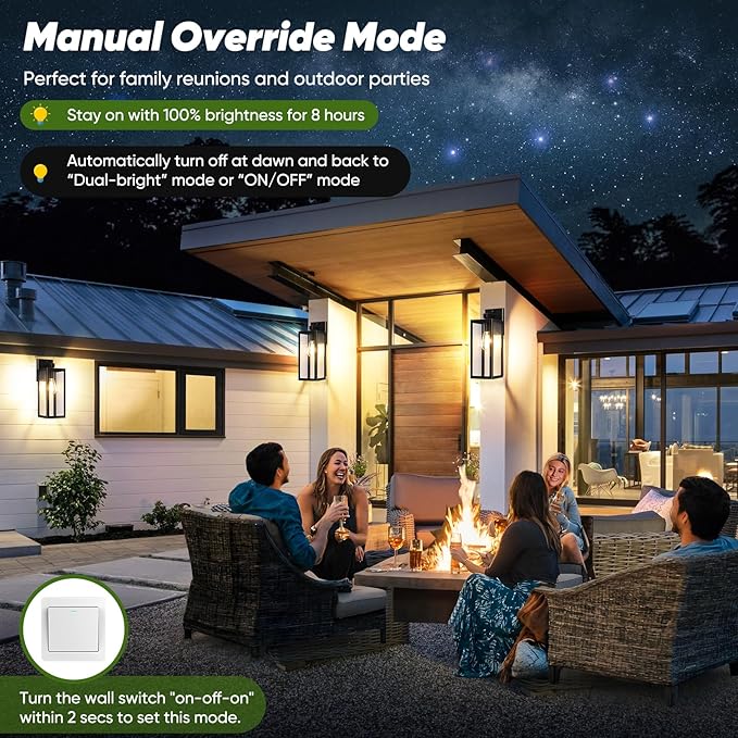 Upgraded Motion Sensor Outdoor Wall Light, Large Size Dusk to Dawn Porch Light Outdoor Wall Sconce Lantern, 3 Lighting Modes Exterior Lighting Fixture Wall Mount, Bronze Outside Light for House Garage