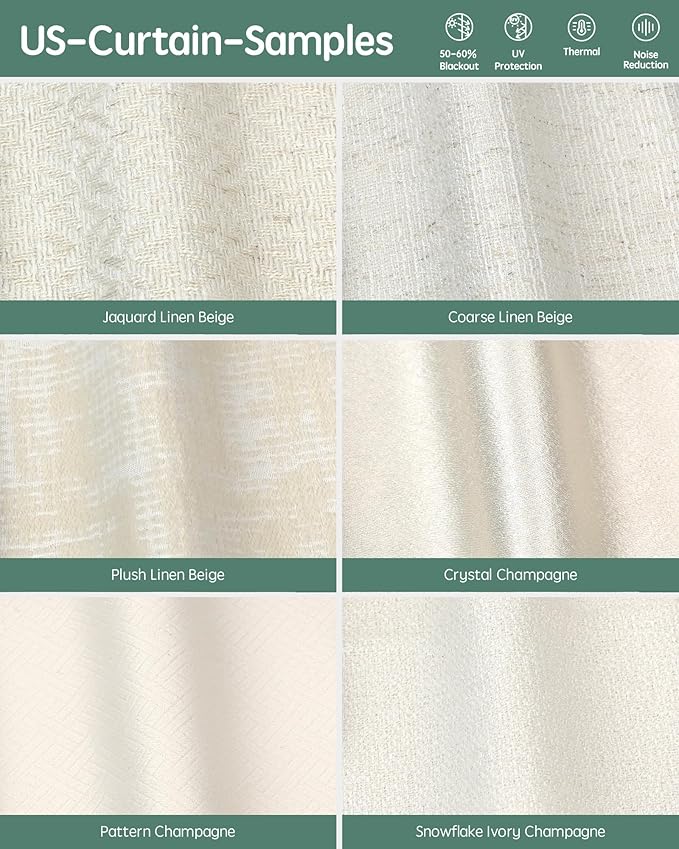 Yoolax Fabric Sample for Curtain (Light Color)