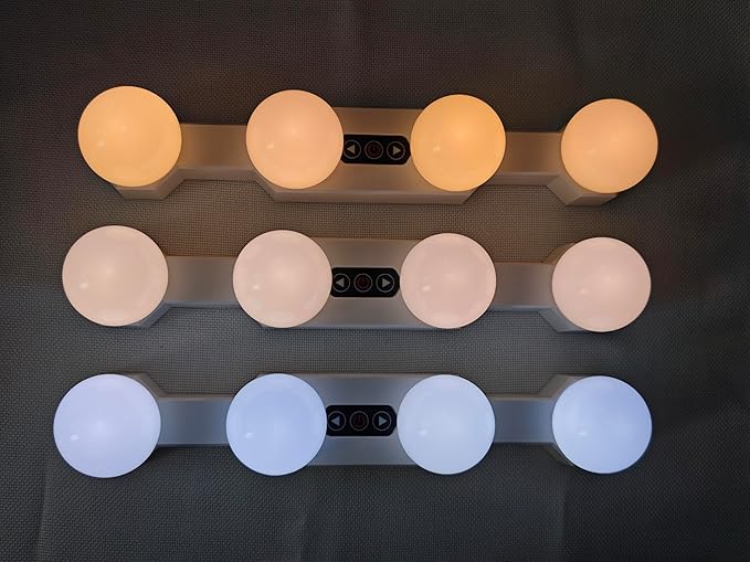 Portable LED Makeup Cordless Rechargeable Professional Vanity Mirror Light with 4 LED Bulbs,Simulated Daylight for Bathroom Makeup Dressing Table Lights Dresser Lights
