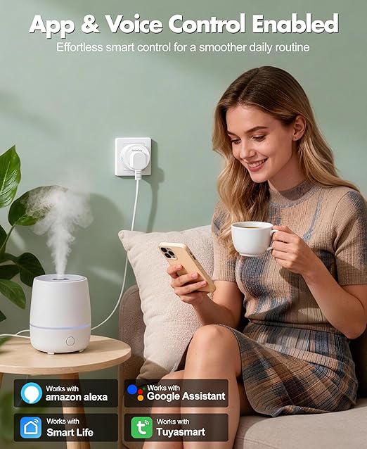 Mini Smart Plugs That Works with Alexa & Google Home, WiFi Plug for APP Remote & Voice Control, Smart Outlet Timer with Schedule & Group Control Function | 2.4G WiFi Only | ETL & FCC Listed
