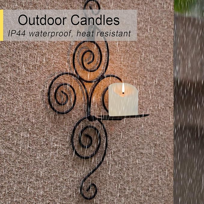 3"x3" Flickering Flameless Candles Waterproof, Battery Operated Candles with Remote Timer, Last 600 Hours Electric Fake LED Candles for Halloween Christmas Decoration, Ivory White, Set of 6