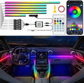 Car LED Strip Lights, Interior Acrylic LED Lights for Car with Dynamic Rainbow Dream Color Chasing, Ambient Lighting Kits Music Sync (6 in 1(4 * 29.5+43.3+14.5 inches))