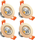 LightingWill 2inch LED Dimmable Downlight, 3W COB Recessed Ceiling Light, Natural White 4000K-4500K, CRI80, 25W Halogen Bulbs Equivalent, Gold (4Pack)