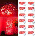 12Pack Fairy Lights Battery Operated, 7ft 20 LED 3 Modes Speed Twinkle Mini String Lights Waterproof Silver Wire Firefly Starry Lights for Mason Jars Wedding Party Christmas Decorations