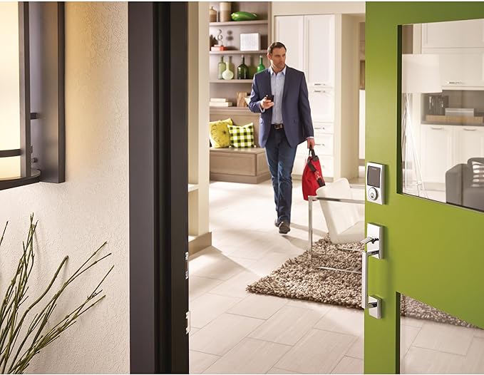 SCHLAGE BE469ZP CEN 625 Connect Smart Deadbolt with alarm with Century Trim in Bright Chrome, Z-Wave Plus enabled, 3 x 8 x 2 inches