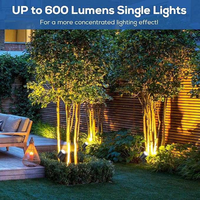 ZYAN Low Voltage Die-Cast Aluminum Landscape Spotlights, 6W 600LM 2700K Warm White, IP65 Waterproof Outdoor Landscape Lighting for Garden Yard Path, 16 Pack (2x8Pack)
