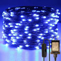 RUICHEN Plug in Fairy String Lights with Switch, Waterproof 66 Ft 200 LED Copper Wire Firefly Lights for Christmas, Parties, Wedding, Ceiling, Craft, Vases, Blue