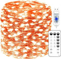 Fairy Lights 66ft 200 LED USB Twinkle String Lights Plug in Silver Wire Lights with Remote and Timer 8 Modes Outdoor Waterproof Starry Lights DIY Party Wedding Christmas Decoration（Orange）