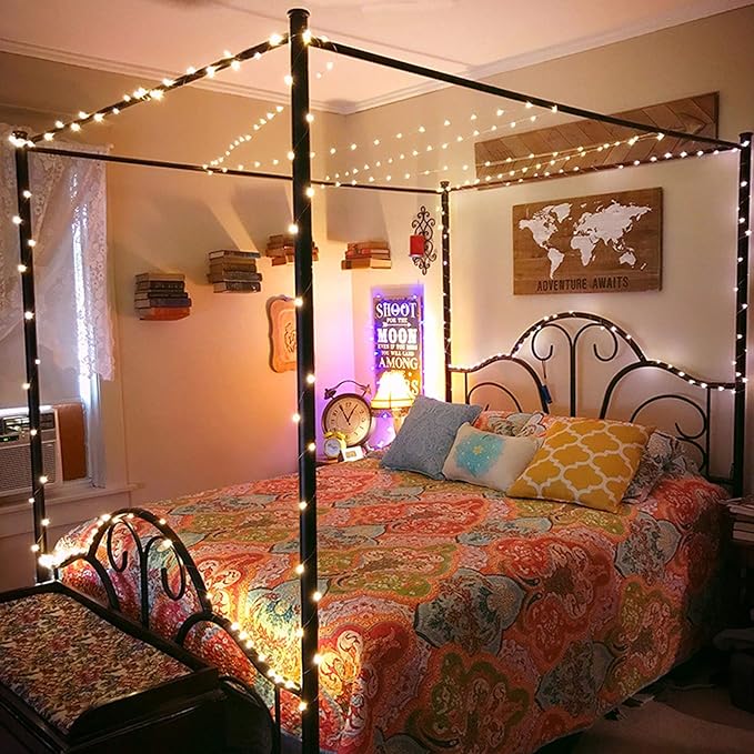 RUICHEN 20 Ft 120 LED USB Fairy String Lights with On/Off Switch, Waterproof Copper Wire Lights for Bedroom Wall Ceiling Wreath Crafts Christmas Wedding Party, Warm White, 2 Pack