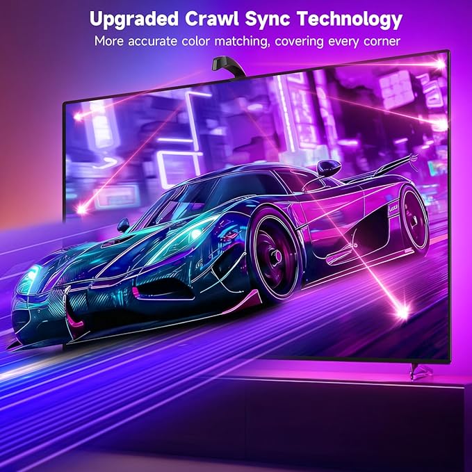 FFJ TV Backlight, 18ft RGB LED Strip Lights that Change with 75-85 Inch Screen, Smart App Control, Music Sync, for Home Decoration - Upgraded Version