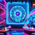 DAJIAYIQI LED Light Decor Wall Art, 3D Wall Sculpture Decoration with Aluminum Frame, Full-screen LED Illuminated Panel, Technological Glowing Wall Art for Bars Hotels E-sports Room(B,100cm)