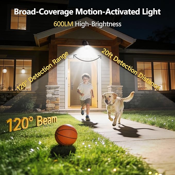 Wireless LED Spotlight, Battery Operated Motion Sensor Outdoor Light - 4000mAh Rechargeable 2-Mode IPX5 Waterproof 600LM Light for Porch, Garage, Hallway, Wardrobe (Brown)