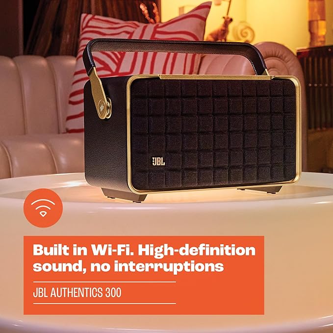 JBL Authentics 300 Portable Wireless Bluetooth Speaker (White)