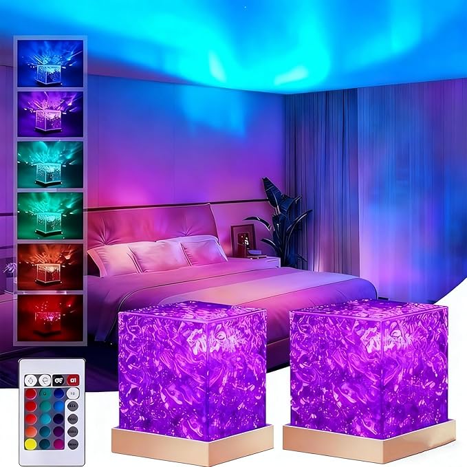 Magical Northern Lights For Your Room, Magic Northern Light, Aurora Night Light Projector With Remote Control, Color-Changing Mood Ocean Light, Relaxation & Decor (16 Colors * 2, Rechargeable)