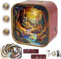 3D Wooden Puzzle Night Light DIY LED Art Lamp Kit for Adults Desk Decoration Creative Craft Model Table Ornament and Birthday Gift (Sunset Valley)