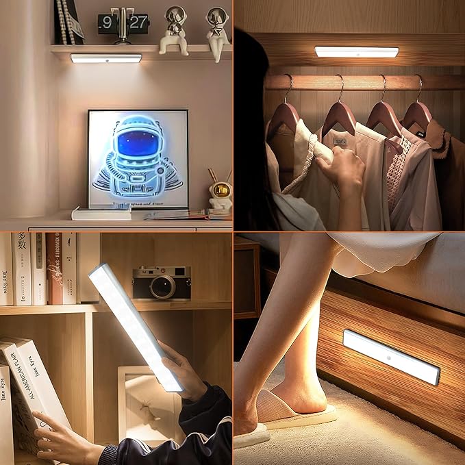 LEPOTEC LED Wall Light,Rechargeable Motion Sensor Wall Sconce,3-Mode Under Cabient Lighting,1700mAh Battery & Type-C Charging,Magnetic Mount for Porch/Hallway/Bedroom