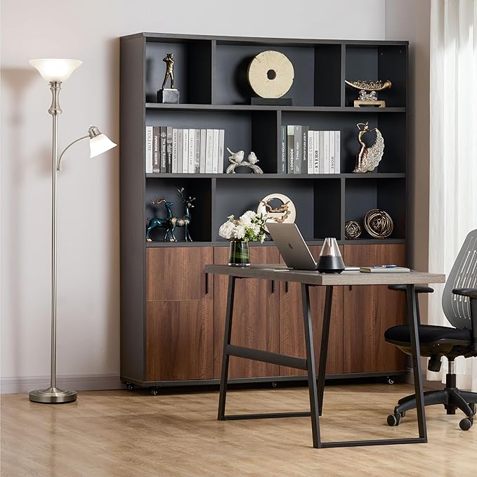 71'' Floor Lamps for Living Room, Tall Floor Lamp for Bedroom with Adjustable Angle Arc Reading lamp, Modern Torchiere Standing lamp with Glass Shade, Knob Switch, Bulb Included, Silver