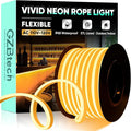 GZBtech Flexible LED Neon Rope Lights 66FT,AC 110-120V Waterproof Strip Light, 120 LEDs/M Cuttable Connectable Neon Lighting for Indoor Outdoor Home Decor/Commercial Building Use-Amber 20M, ETL Listed