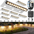 ZZXX All-in-One Retaining Wall Lights with Transformer, 2700K Hardscape Lighting, Low Voltage Landscape Lighting, IP68 Waterproof Outdoor Step Lights Fence Decor for Patio Stairs, 3W Lights 8-Pack