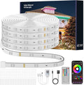 Outdoor Led Strip Lights Waterproof 300ft, Ip68 Outside Led Light Strip Waterproof with Remote and App Control, Exterior Music Syne RGB Led Rope Lights for Bathroom, Party Home Decor (2*150ft)