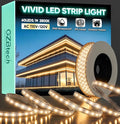 GZBtech AC 110-120V LED Strip Lighting 33FT/10M, 2800K Warm White IP65 Waterproof Outdoor Strip Lights, 60LEDs/M SMD2835 Cuttable & Connectable LED Rope Light for Indoor Outside Exterior, ETL Listed