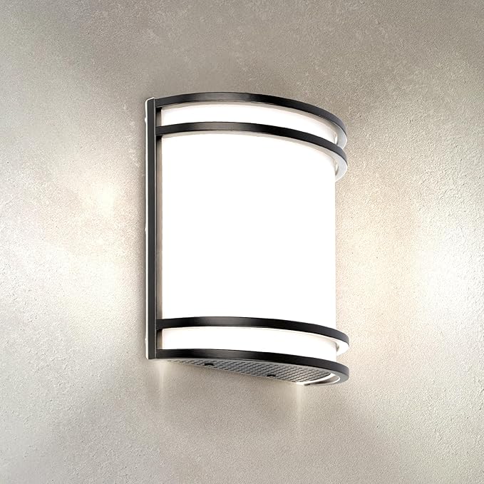 ASD LED Indoor Wall Mount Light Fixture - 8 Inch 15W Modern Interior Matte Black Dimmable Wall Sconce Light - ETL 3000K 4000K 5000K Adjustable - Hallway, Bedroom LED Wall Lights