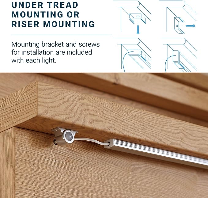 PARMIDA Intelligent Motion Sensor LED Indoor Stair Lighting Kit, RGB & 5CCT Color Selectable, 24" Aluminum Light Bars, Staircase Cascading Style, Remote Control, Dimmable, UL Driver, 150W - 16 Steps