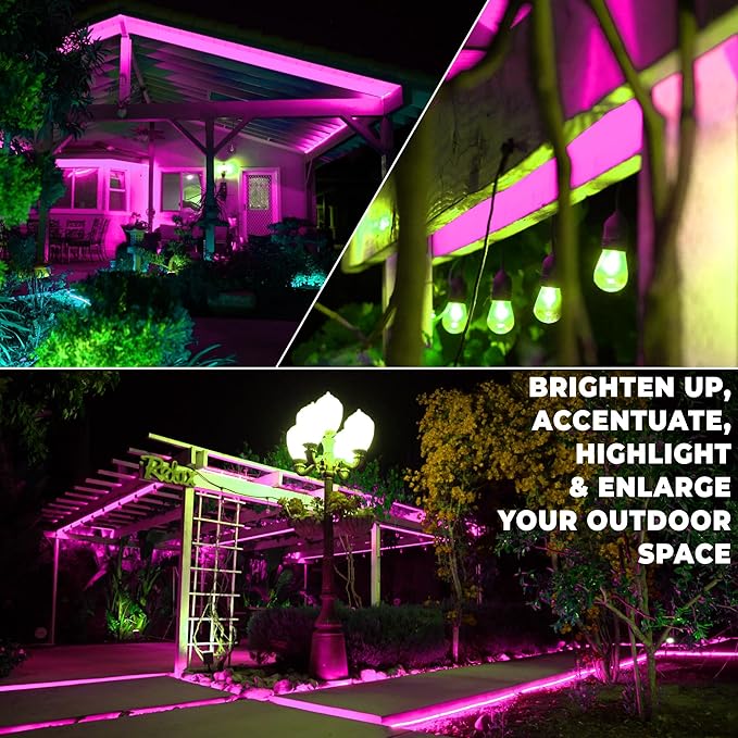 WYZworks 576LEDs 50ft LED Outside Rope Lights, Outdoor ETL Certified Waterproof Permanent 360 Degree Light Emitting, Flexible Tube, Connectable, Christmas Palm Tree Exterior Landscape, Pink