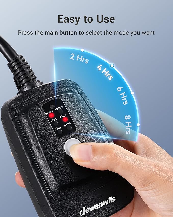 DEWENWILS Outdoor Timer for Lights, Waterproof Outlet Timer with 2 Grounded Electrical Outlets, for String Light, 15A 1/2HP, UL Listed